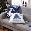 Christmas Pillow Covers Set of 4 Christmas Throw Pillow Cases with Merry Christmas Tree Snowflake Deer Winter Holiday - 4 of 4