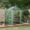 Orieon 57"x57"x77" Walk-In Greenhouse with 2 Windows, PE Cover & 12 Shelves for Indoor Backyard Outside. - 2 of 4