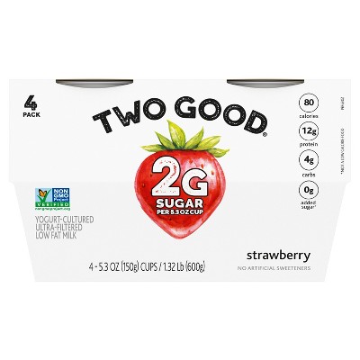 Two Good Low Fat Lower Sugar Strawberry Greek Yogurt - 4ct/5.3oz Cups_3