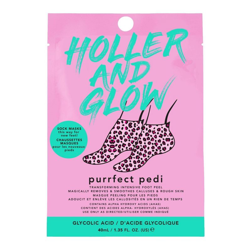Holler and Glow Purrfect Pedi Foot Mask - Cheetah - 1.35 fl oz, 1 of 9