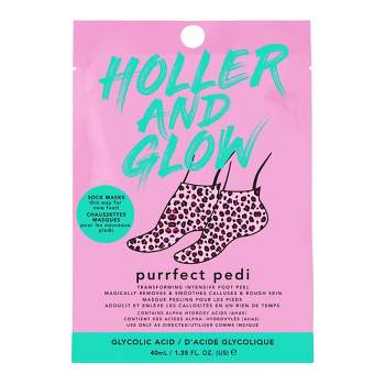 Holler and Glow Purrfect Pedi Foot Mask - Cheetah - 1.35 fl oz