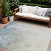 Beige Sky Blue And Teal Blue Ombre Washable Indoor Outdoor Area Rug - 2 of 4