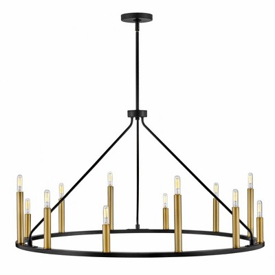 Lazlo Black and Brass 12-Light Candle Chandelier