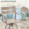 Crestlive Products Aluminum Outdoor Swivel Woodgrain Finish Bar Stools with Sunbrella Cushion Set of 2 - 4 of 4