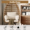 Extra Large 360° Rotating Egg Chair - Patio Rotating Rattan Egg Basket Lounge Chair with Steel Frame and 4 Cushions for Patio, Living Room and More - 4 of 4