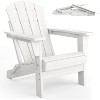 Folding Adirondack Chairs Set of 4, HDPE Plastic Outdoor Chairs with Wood Texture 380Lbs, Weather Resistant for Fire Pit, Deck, Patio, Pool, Backyard - 2 of 4