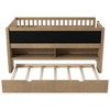 PAGED Twin Size Low Loft Bed Modern Pine Bed Frame with 2 Movable Storage Shelves and Blackboard for Bedroom - 4 of 4