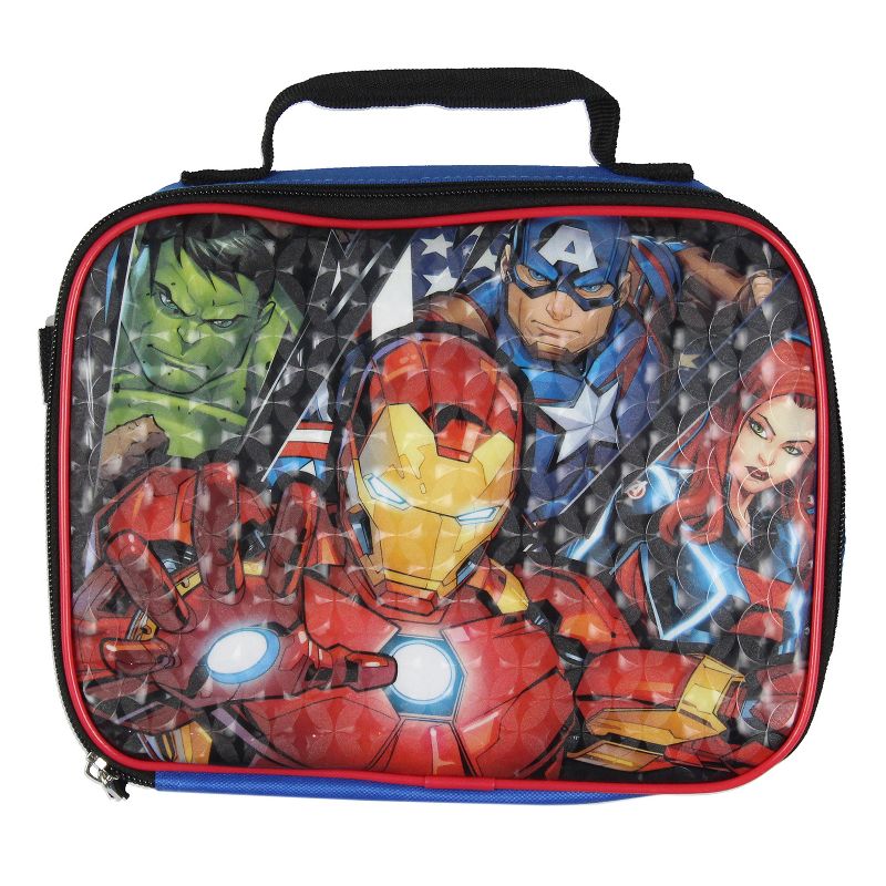 Marvel Avengers 5 Pc Kids Backpack Set Lunch Box Key Chain Pencil Case Carabiner Multicoloured, 5 of 7