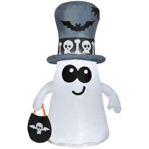 Gemmy Airblown Inflatable Ghost in Cemetery , 5 ft Tall, White - 1 of 1