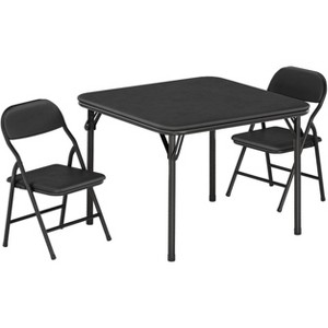 Kids Folding Table and Chairs Set, Portable PU Upholstered Children's Activity Table and Chair Set for Playroom, Nursery, Classroom - 1 of 1