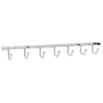 Rev-A-Shelf Sdellines 14" Closet Wall Hanging Mount for Belt, Scarf, or Tie Accessory Organization Rack Holder Hanger w/7 Hooks Chrome, BRCL-14NS-CR-1
