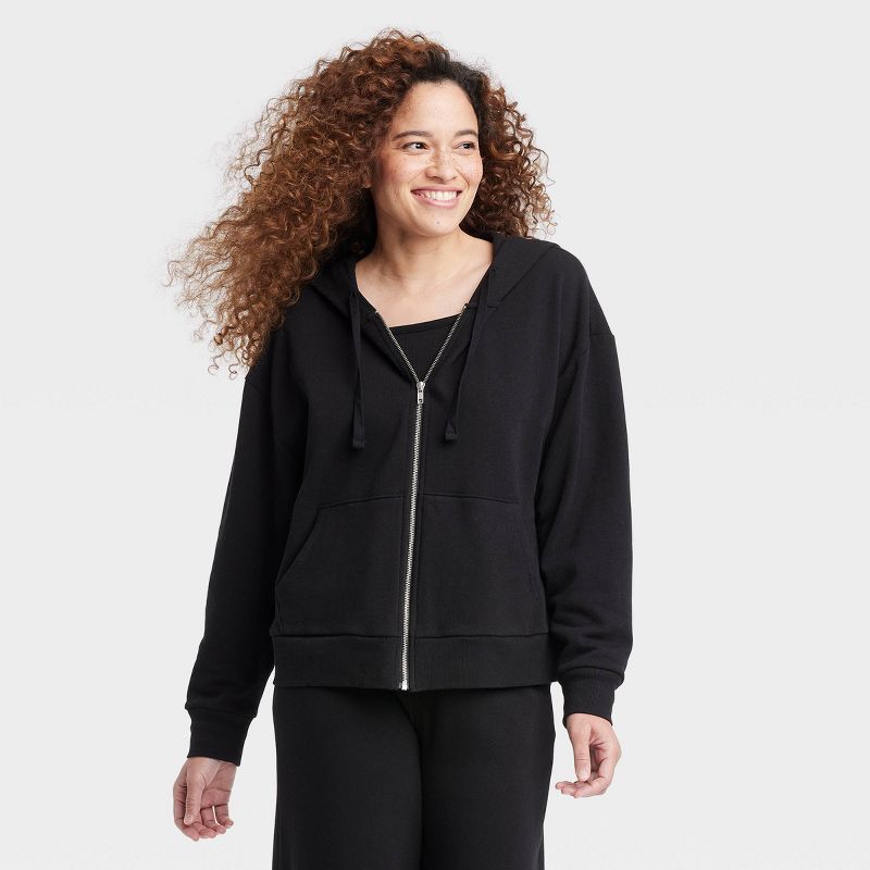 Women's Fleece Zip-Up Hoodie Sweatshirt - Colsie™, 3 of 9