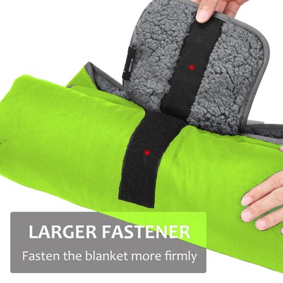 Tirrinia Large Gray and Green Sherpa Fleece Waterproof Camping Blanket