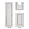 Hotel 3 PC Bath Rug 100% Premium Cotton Tufted Weave Two Tone Reversible Bathroom Rug, Super Soft Absorbent, Machine Washable Bath Mat - 2 of 4