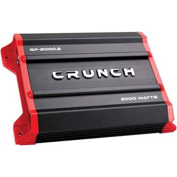 Crunch 2,000 Watt Ground Pounder Car Amplifier with Adjustable 12 Decibel Crossovers and Stereo or Bridged Mono Operation, GP-2000.2, Black/Red