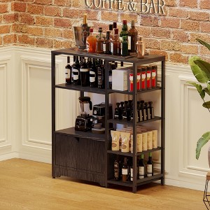 Bakers Rack with Storage Cabinet, 5-Tier Kitchen Organizer with Shelves, Coffee Bar Station - 1 of 4