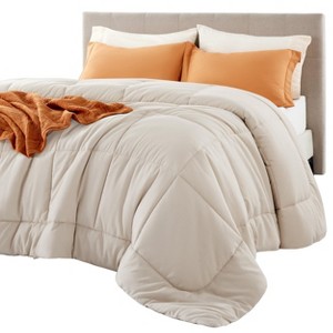 Bedsure Comforter Duvet Insert - Quilted Comforters Queen Size, All Season Duvet, Down Alternative Bedding, with 8 Tabs, Gifts for Women/Men, White,Qu - 1 of 4