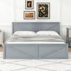 King Size Wooden Platform Bed with Four Storage Drawers and Support Legs - 3 of 4