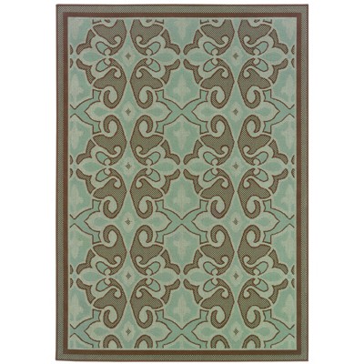 Oriental Weavers Montego 2335L Blue/ Brown Indoor/Outdoor Area Rug - 1'9" x 3'9"