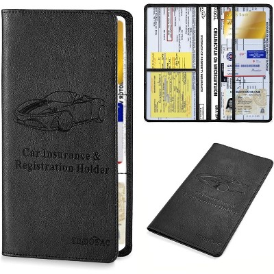 TruAIR Leather Car Document Holder with Magnetic Closure