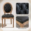 QingMoon French Style Dining Chairs Set of 2, PU Leather Kitchen Chairs, Farmhouse Country Accent Chairs with Wood Legs for Dining Room - 3 of 4