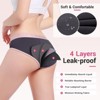 CARER 3-Pack Period Underwear Women Leak Proof Menstrual Absorbency Panties Period Hipster Briefs Reusable (Pink, Gray, Black) - 2 of 4