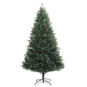 vidaXL Artificial Hinged Christmas Tree Green PVC Large Foldable - 1 of 4
