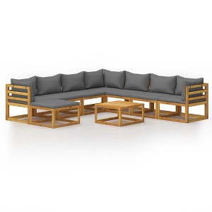 vidaXL Garden Lounge Set Dark grey wood - 1 of 4