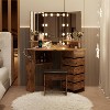 Farmhouse Vanity Desk with Mirror and Lights,Modern Makeup Vanity with Charging Station - 3 of 4