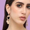SOHI Women's White Dented Drop Earrings - 3 of 3