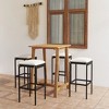 vidaXL Patio Bar Set Bar Table and Stools Patio Furniture Set with Cushions - Black 4 Piece - 2 of 4