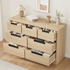 7 Drawer Dresser for Bedroom, Natural Modern Double Dresser Organizer with Embedded Handles Design - 3 of 4