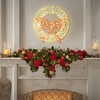 LuxenHome 1.6Ft Round Light Wreath and Red Light Bow Holiday Decoration with Timer Clear - 2 of 4