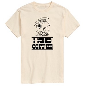 Men's - Peanuts - I Need Coffee Snoopy -Men's Short Sleeve Graphic T-Shirt Short Sleeve Graphic T-Shirt - 1 of 4