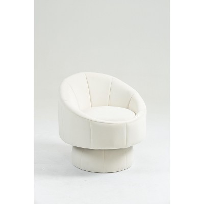 NicBex Velvet Swivel Accent Chair,Upholstered Swivel Living Room Chairs with Waist Cushion,Mid-Century Armchair,Accent Chairs for Living Room