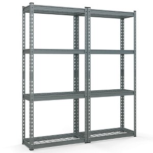 Costway 1/2/3/4 PCS 4-Tier Metal Shelving Unit Heavy Duty Wire Storage Rack with Anti-slip Foot Pads Grey - 1 of 4