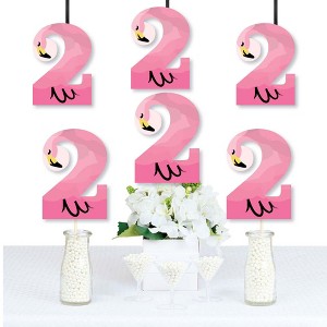 Big Dot of Happiness 2nd Birthday Pink Flamingo - Two Shaped Decorations DIY Tropical Second Birthday Party Essentials - Set of 20 - 1 of 4