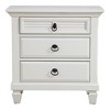 Alpine Furniture,Winchester 3 Drawer Nightstand, White - 2 of 4