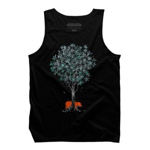 Men's Design By Humans Wild Bear Scratching Tree By radiomode Tank Top - 1 of 2