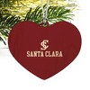 Santa Clara University Primary Logo Heart Love Wood Christmas Tree Holiday Ornament - 2 of 3