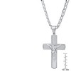 Steeltime 24" Men's stainless steel crucifix pendant on flat curb chain - 3 of 4