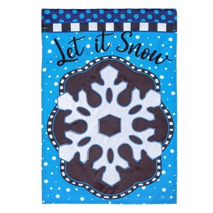Evergreen Garden Flag Patterned Snowflake Applique Double Sided Indoor Outdoor Decor 18" x 12.5" - 1 of 3