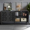 Vintage Floral Carved Storage Cabinet with Solid Wood Legs, Buffet Sideboard or TV Console for Living Room or Dining Room – The Pop Home - 2 of 4