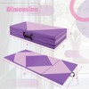 Costway Folding Gymnastics Mat 8' x 4' x 2'' PU Leather Tumbling Exercise Mat Yoga Gym Light Pink+Black/Blue+Black/Pink+Purple/Pink+Black/Pink+Blue/Pink - 3 of 4