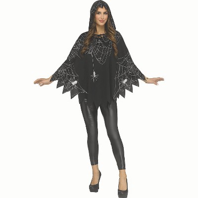 Fun World Womens Classic Spider Web Pullover Costume  - Size One Size Fits Most - Black