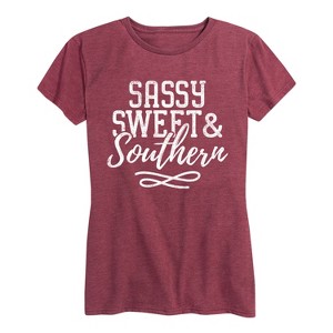 Women's - Instant Message - Sassy Sweet and Southern Short Sleeve Graphic T-Shirt - 1 of 4
