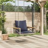 vidaXL Swing Bench with Cushions Gray 24.8"x24.4"x15.7" Poly Rattan - 3 of 4