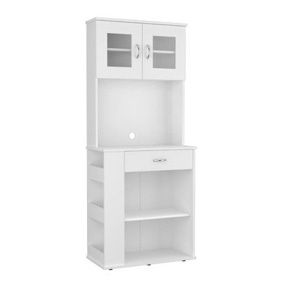 Depot E-Shop Pantry Double Door Cabinet 67" H, One Drawer, Two Shelves, Three Side Shelves