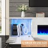 70" LED Lights Entertainment Center with Flip Doors & Corner Glass Decor - 4 of 4