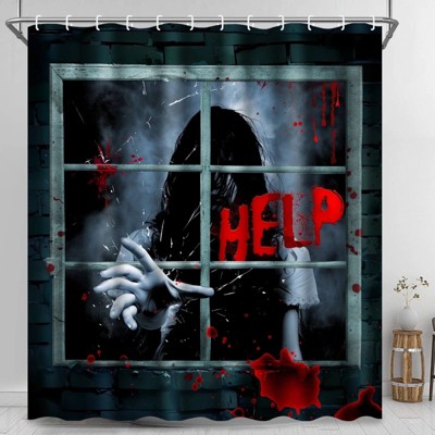 LunaLulinlk Halloween Shower Curtain with Hooks